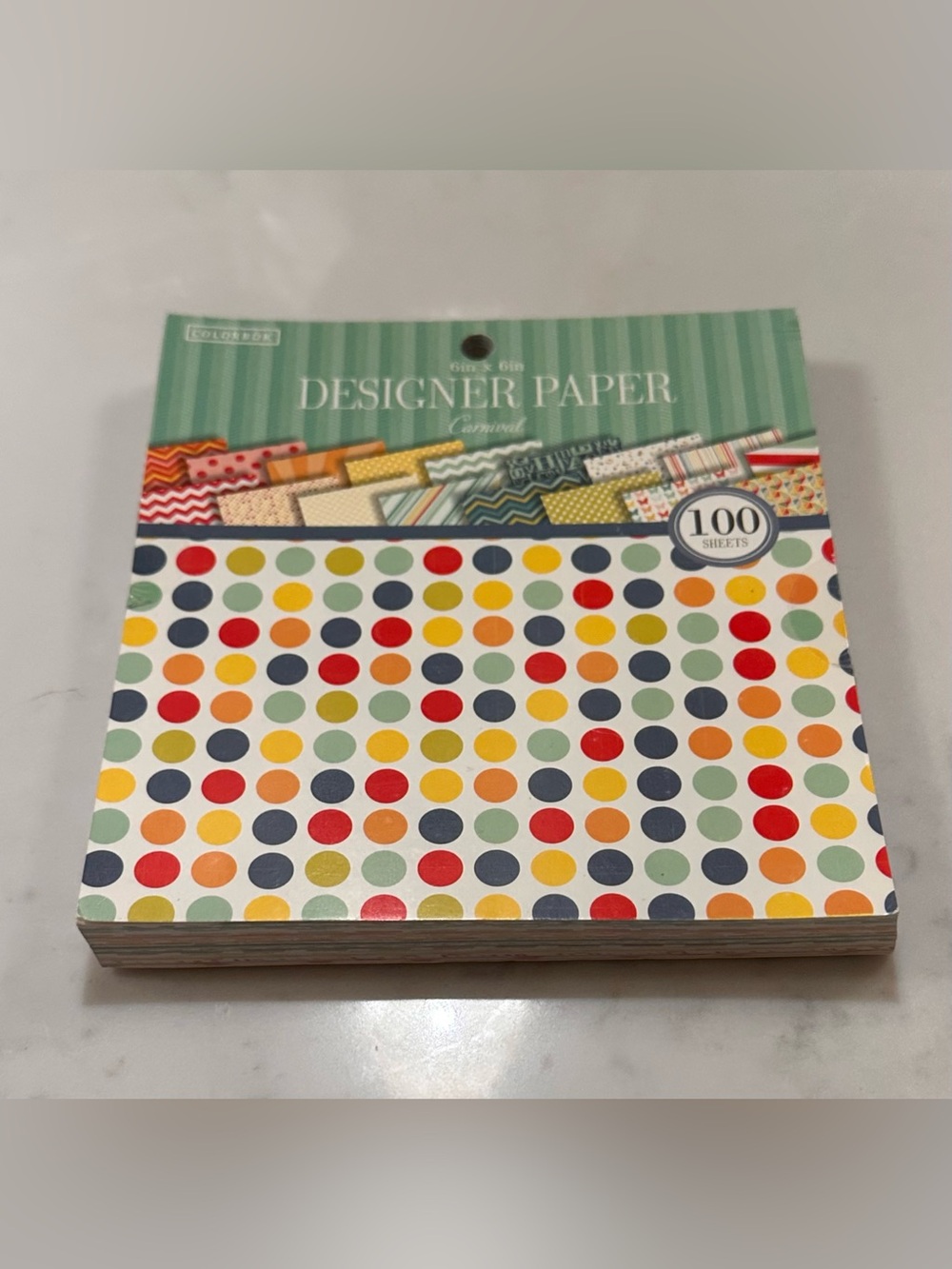 New! Colorbök - Designer Paper Pad - 71854 Carnival 6” x 6” with unopened seal.